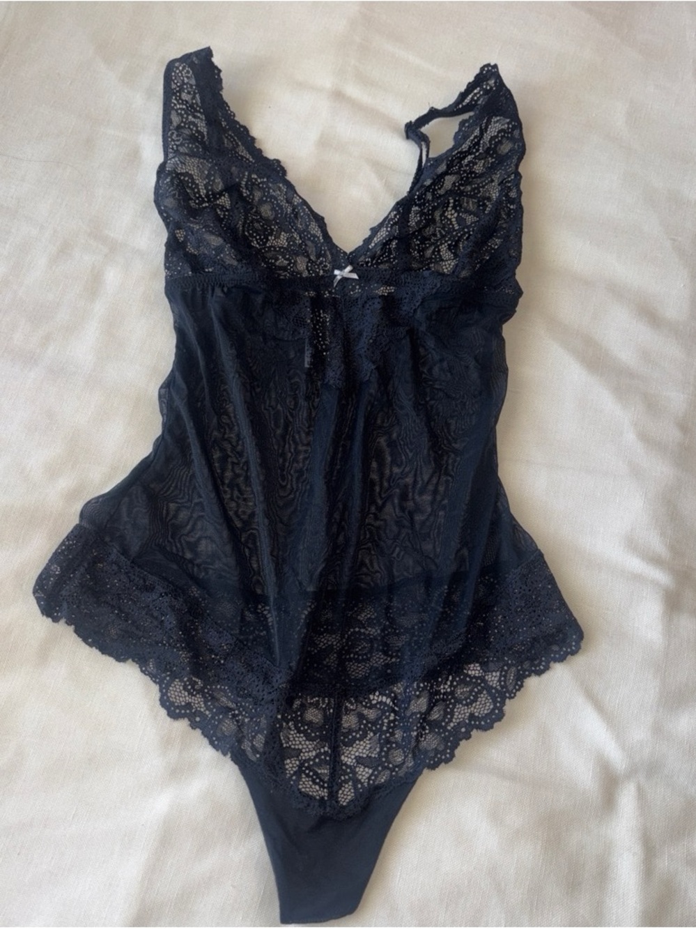 Black Lace Bodysuit Teddy - Women Intimates